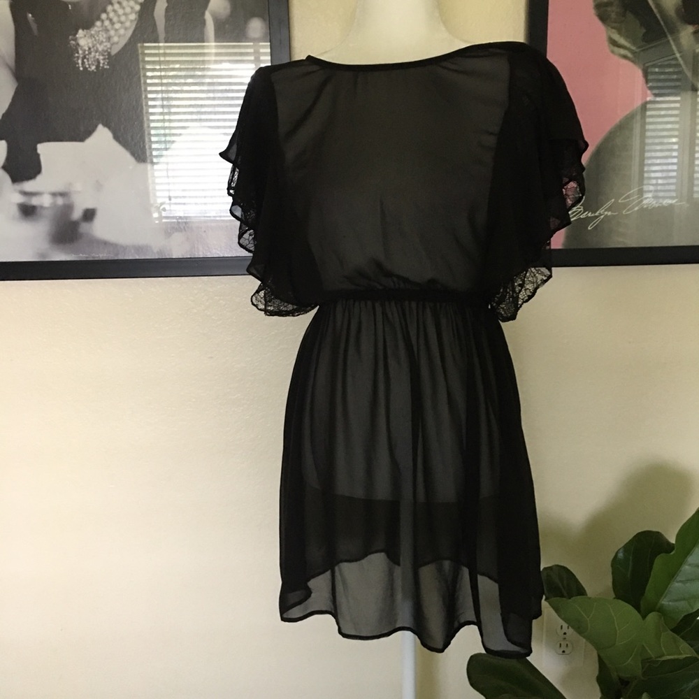 Black translucent dress